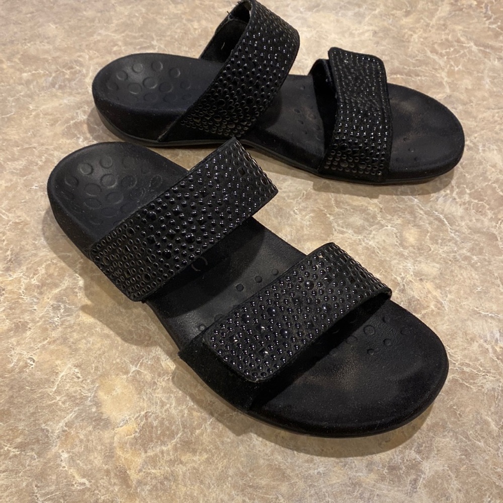 Vionic Black Double Strap Sandals Size 7
